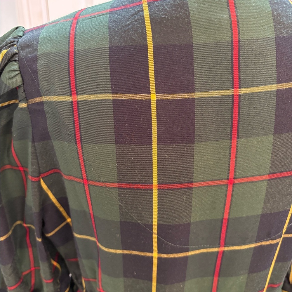 Gretchen Scott Designs Navy Plaid Long Sleeve Dress - Picture 4 of 7